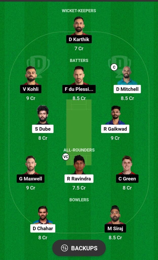 csk_vs_rcv_h2h team 1